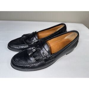 Salvatore Ferragamo Tassel Loafers Black Leather Slip On Shoes Men’s Size 11.5 B